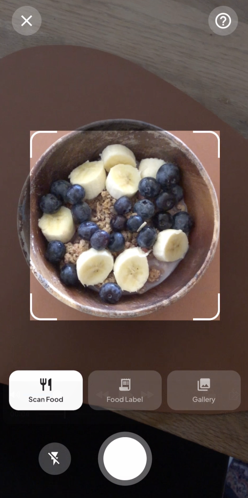 Cole AI food scanning camera interface